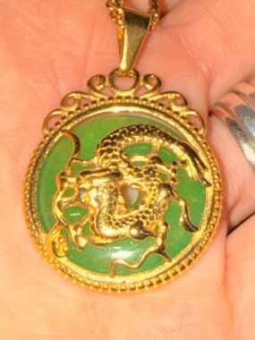 Jade medallion ring and bracelet